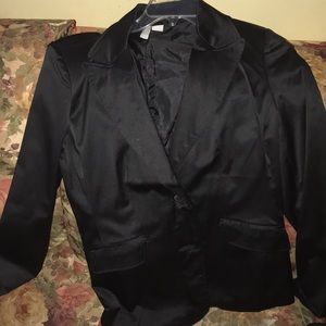 Black satin blazer